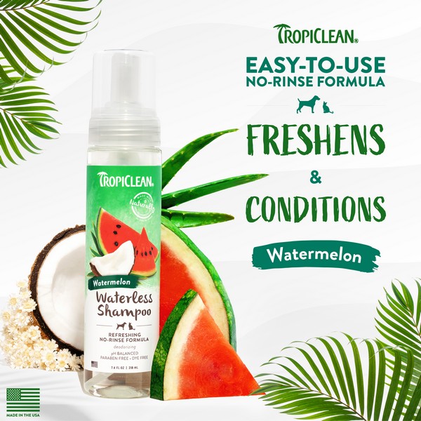 TropiClean Watermelon Waterless Shampoo 218ml