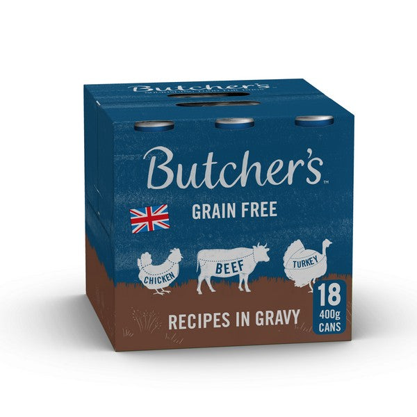 Butchers Recipes in Gravy Dog Food Tins 18x400g