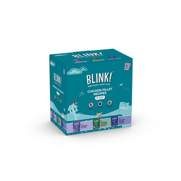 Blink Wet Adult Cat Food Chicken Selection in Gravy Multipack 8x85g Pouches