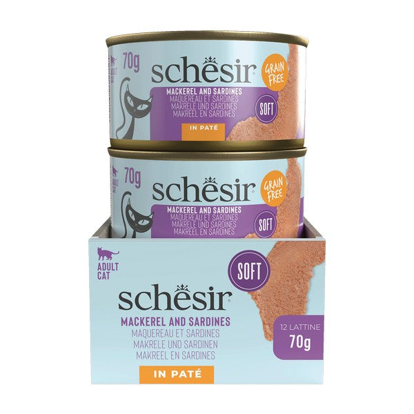 Schesir Grill Pate Cat Can Mackerel and Sardines 70g