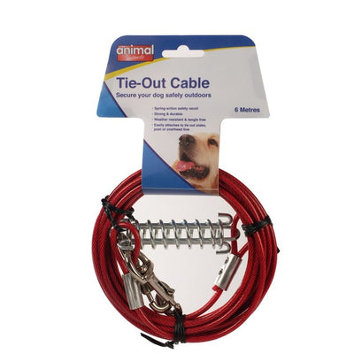 Animal Instincts Tie Out Cable With Spring 6m