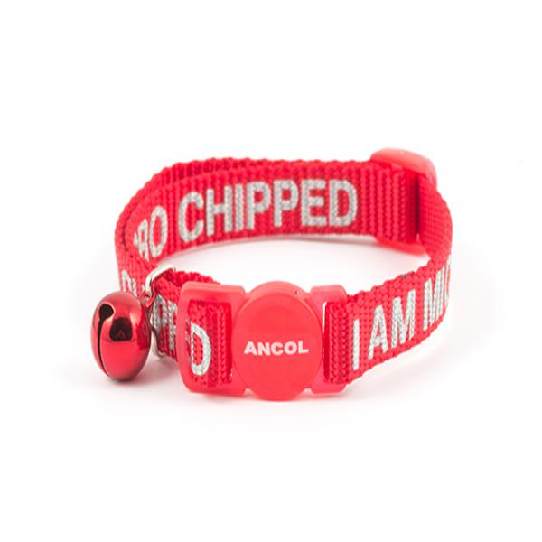 Ancol Cat Microchipped Nylon Safety Collar Red