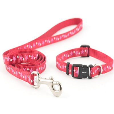 Ancol Puppy Collar and Lead Set Stars Red