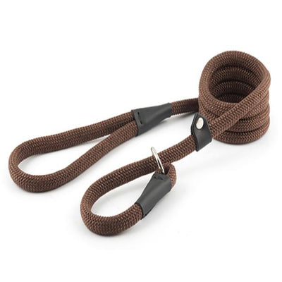 Ancol Timberwolf Nylon Deluxe Rope Slip Lead Brown 1.5mx12