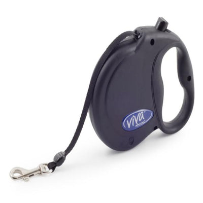 Ancol Viva Extendable Lead Black Small Dog 20kg 5m