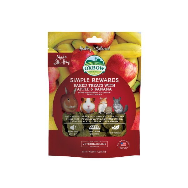 Oxbow Simple Rewards Baked Treats Apple & Banana 60g