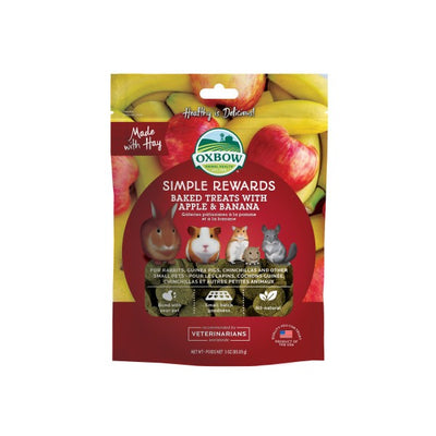 Oxbow Simple Rewards Baked Treats Apple & Banana 60g