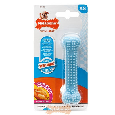 Nylabone Puppy Teething Dental Chicken Blue XSmall