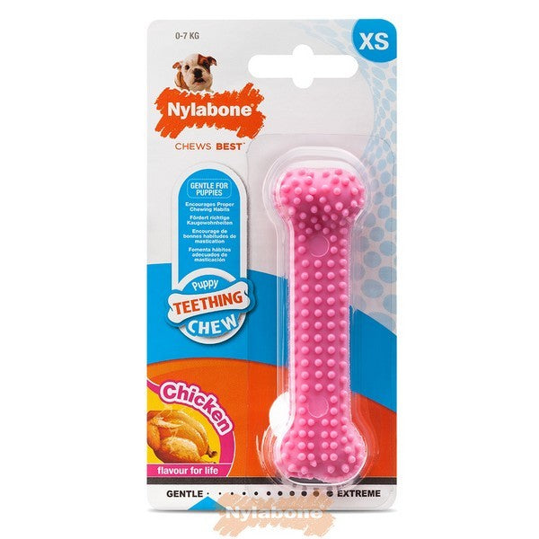 Nylabone Puppy Teething Dental Chicken Pink XSmall