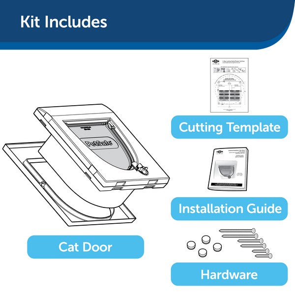 Staywell Manual 4Way Locking Classic Cat Flap White Tunnel Included