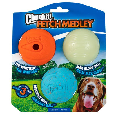 Chuckit! Fetch Medley Assorted Medium (3Pk) 6.5cm