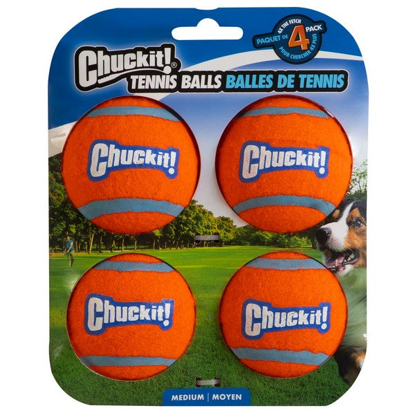 Chuckit! Tennis Ball 4 Pack Medium 6.5cm