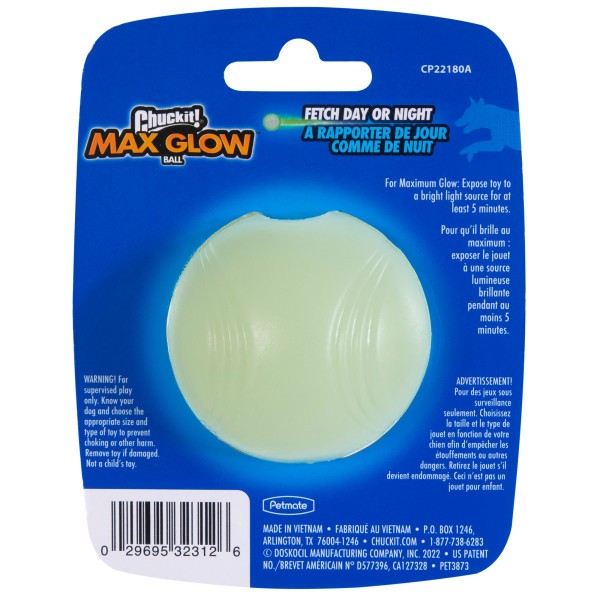 Chuckit! Max Glow Ball 1 Pack Small 4.8cm