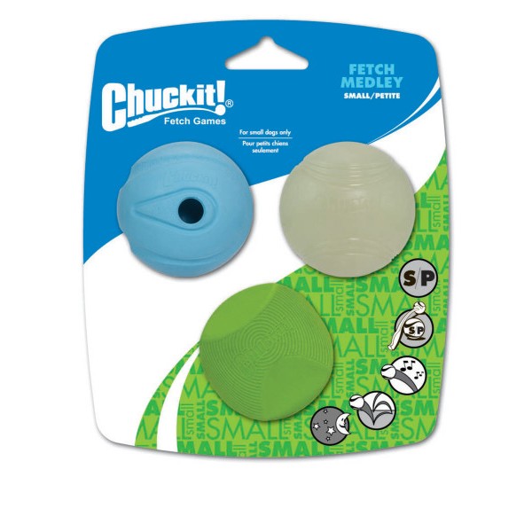 Chuckit! Fetch Medley 3 Pack Assorted Small 4.8cm