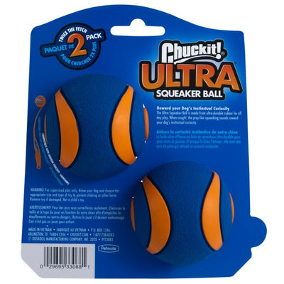 Chuckit! Ultra Squeaker Ball Medium (2Pk) 6.5cm