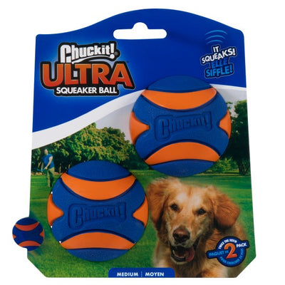 Chuckit! Ultra Squeaker Ball Medium (2Pk) 6.5cm