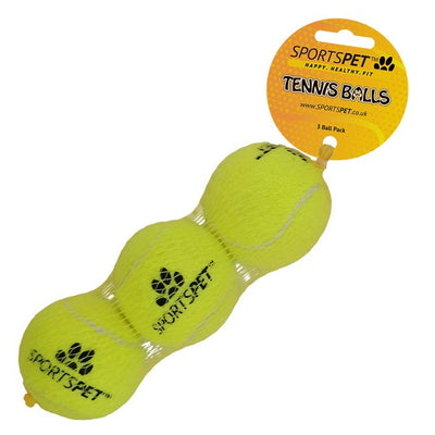 Sportspet Tennis Ball Medium 3 pack Yellow