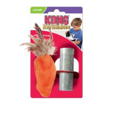 KONG Cat Refillable Catnip Feather Top Carrot