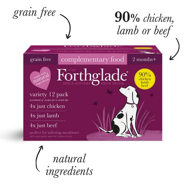 Forthglade Just Multi Dog Chk/Lamb/Beef G/F 12pk