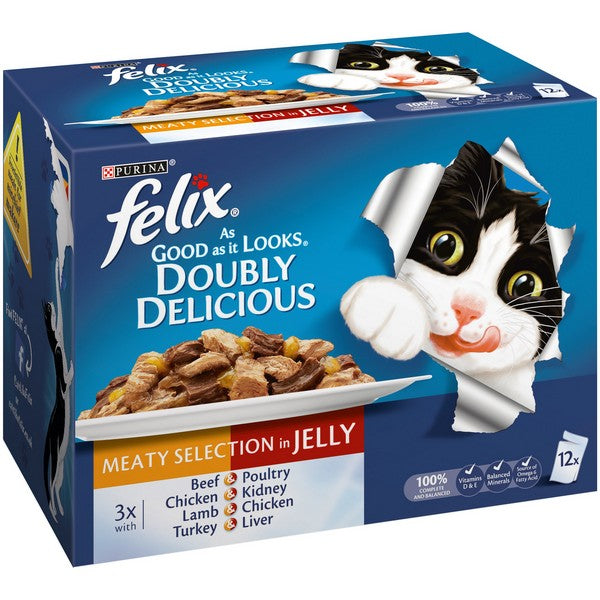 Felix AGAIL Mixed Variety Doubly Delicious Meat (12Pk) 100g