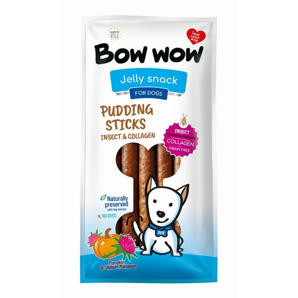 Bow Wow Pudding Stick Insect and Collagen Bacon Flavour 170g