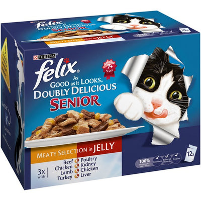 Felix Senior AGAIL Dbly Del Mixed Meat (12Pk) 100g