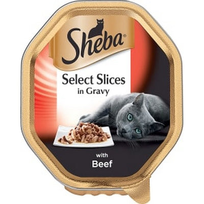 Sheba Select Slices Cat Tray with Beef and Turkey in Gravy 85g