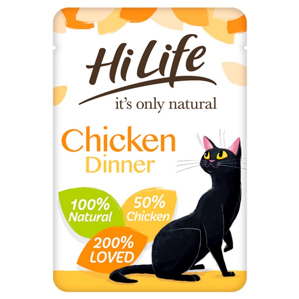 HiLife Its Only Natural Chicken Dinner In Jelly Wet Cat Food Pouches 70g