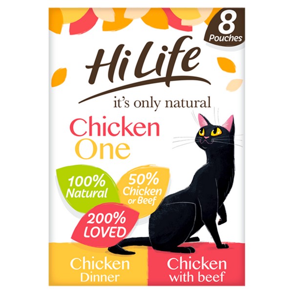 HiLife Its Only Natural Wet Cat Food Pouches in Jelly - Tuna, Fish, and Chicken Flavours