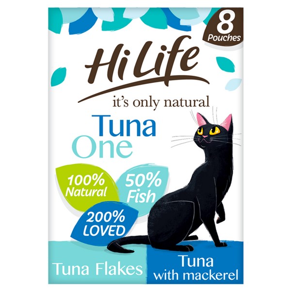 HiLife Its Only Natural Wet Cat Food Pouches in Jelly - Tuna, Fish, and Chicken Flavours