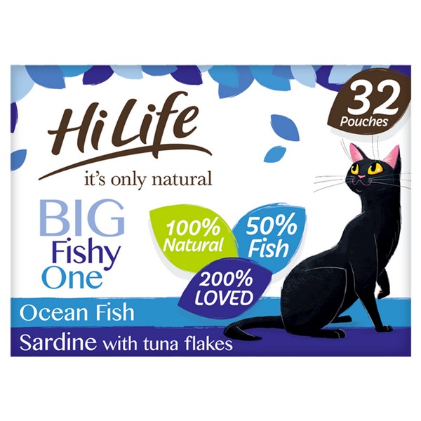 HiLife Its Only Natural Wet Cat Food Pouches in Jelly - Tuna, Fish, and Chicken Flavours