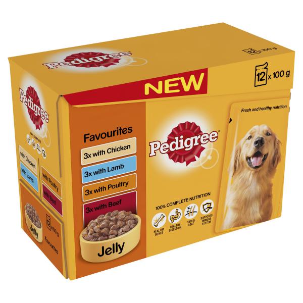 Pedigree Pouch Adult Favourites In Jelly (12Pk)