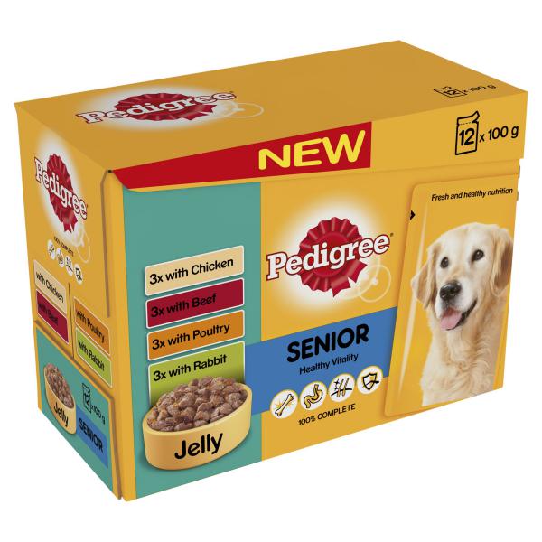 Pedigree Pouch Senior Meat Selection In Jelly (12Pk)