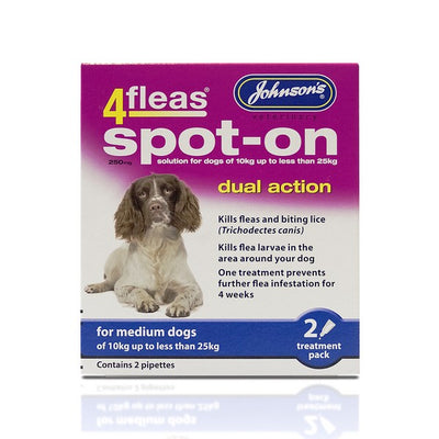 JVP 4 Fleas Spot On Medium Dog 250mg