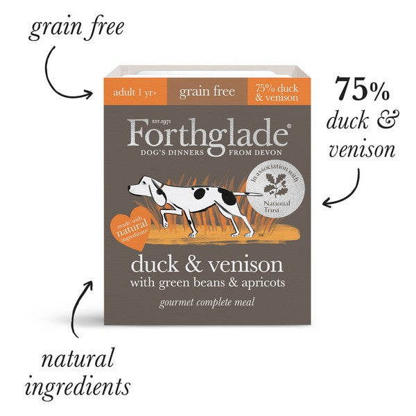 Forthglade Gourmet G/Free Duck/Venison/Green Beans/Apple