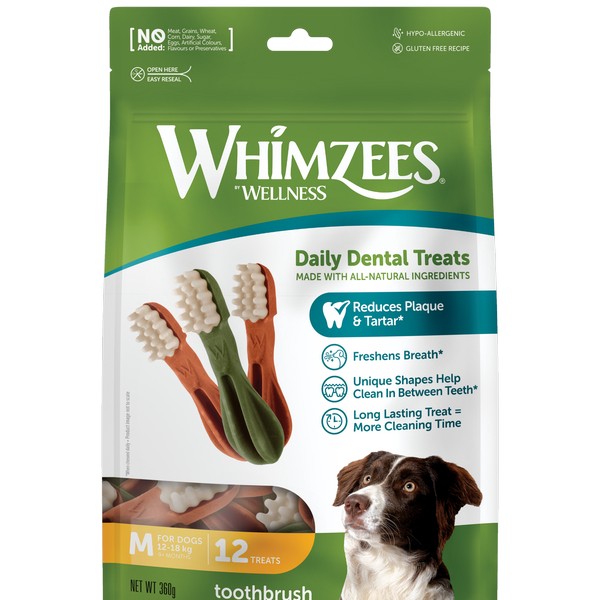 Whimzees Toothbrush Medium 110mm (12Pk)