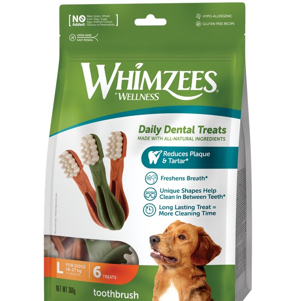 Whimzees Toothbrush Large 150mm (6Pk)