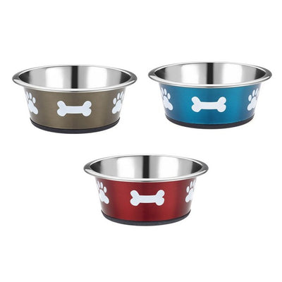 Classic N-Slip S/Steel Posh Paws Dish 170mm