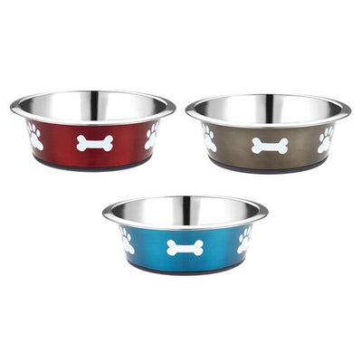 Classic N-Slip S/Steel Posh Paws Dish 215mm