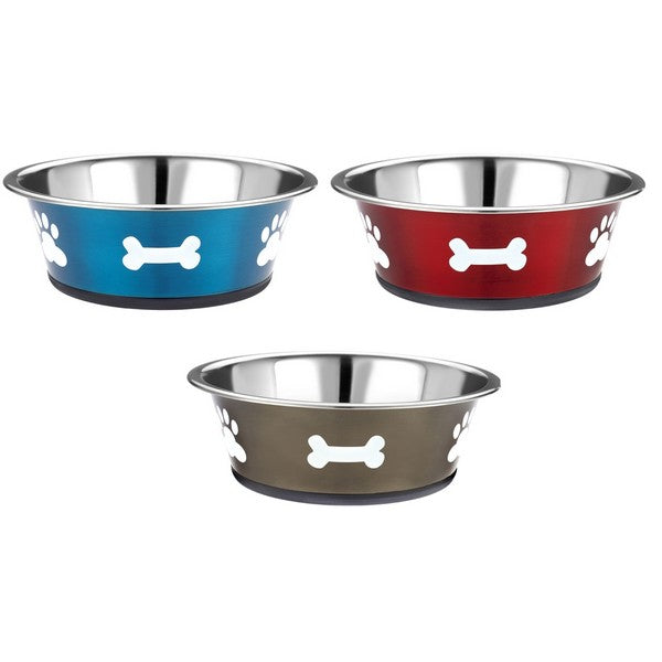 Classic N-Slip S/Steel Posh Paws Dish 250mm