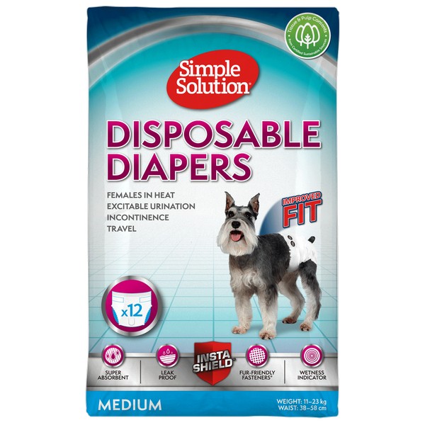 Simple Solution Disposable Diaper Medium (12Pk)