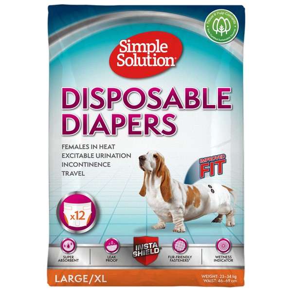 Simple Solution Disposable Diaper Large /Extra Large (12Pk)