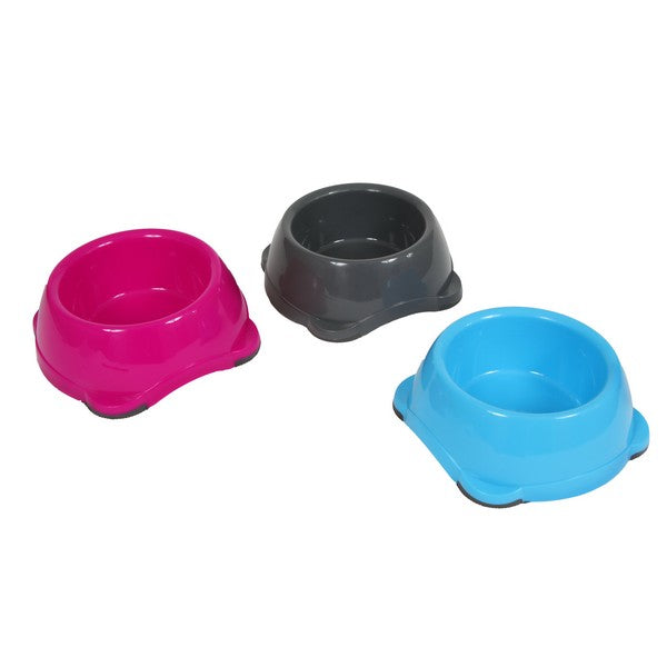 Animal Instincts Plastic Dog Bowl Grey Pink Blue 700ml