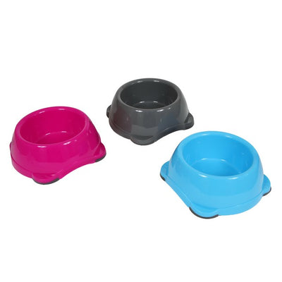 Animal Instincts Plastic Dog Bowl Grey Pink Blue 1100ml