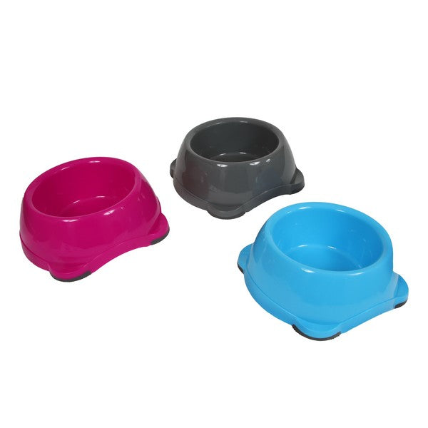 Animal Instincts Plastic Dog Bowl Grey Pink Blue 2000ml