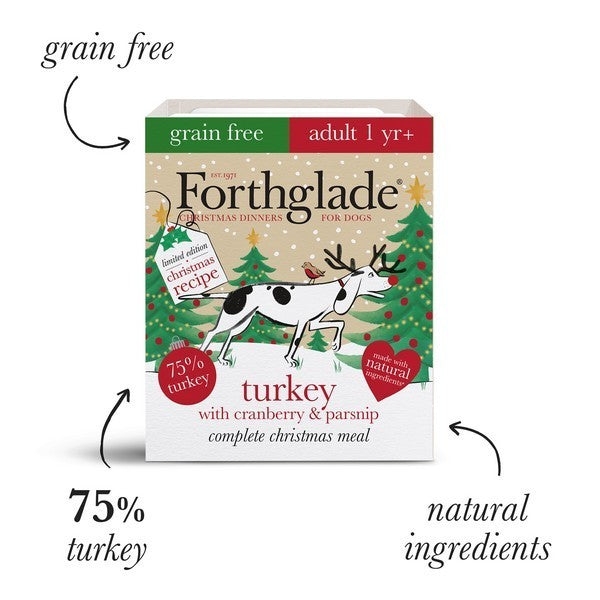 Forthglade Adult Christmas Turkey, Cranberry & Parsnip GF 395g