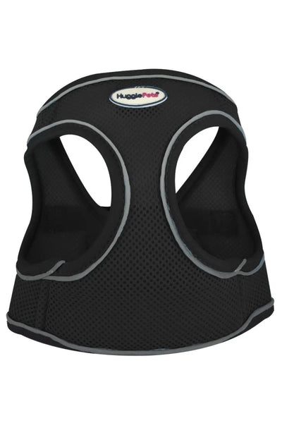 HugglePets Step In Air Mesh Harness Black Small 36-44cm