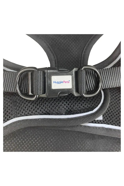 HugglePets Step In Air Mesh Harness Black Small 36-44cm