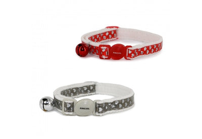 Ancol Safety Buckle Reflective Heart Cat Collar