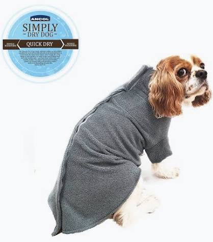 Ancol Simply Dry Towel Coat Grey Large 50cm